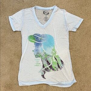 Disney White and Blue Ariel Graphic Tee